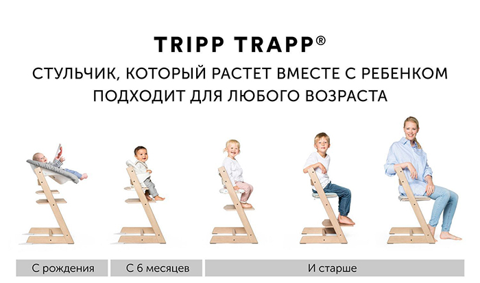 "Взрослеющий" детский стульчик-трансформер Stokke Tripp Trapp