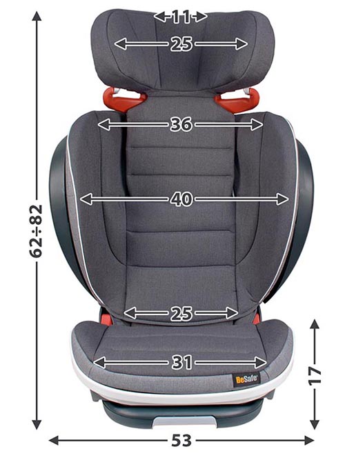 Детское автокресло группы 2,3, от 15 до 36 кг, BeSafe iZi Flex S Fix i-Size 