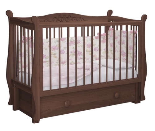 Кроватка для новорожденного цвет венге