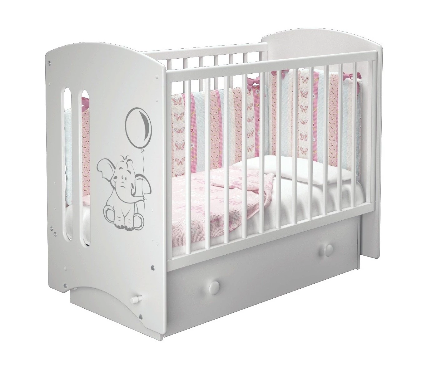 "Sofi" Laluca детская кроватка для Новорожденного, белая, Лунный мишка, МЛК, купить в Пб в интернет магазине Piccolo