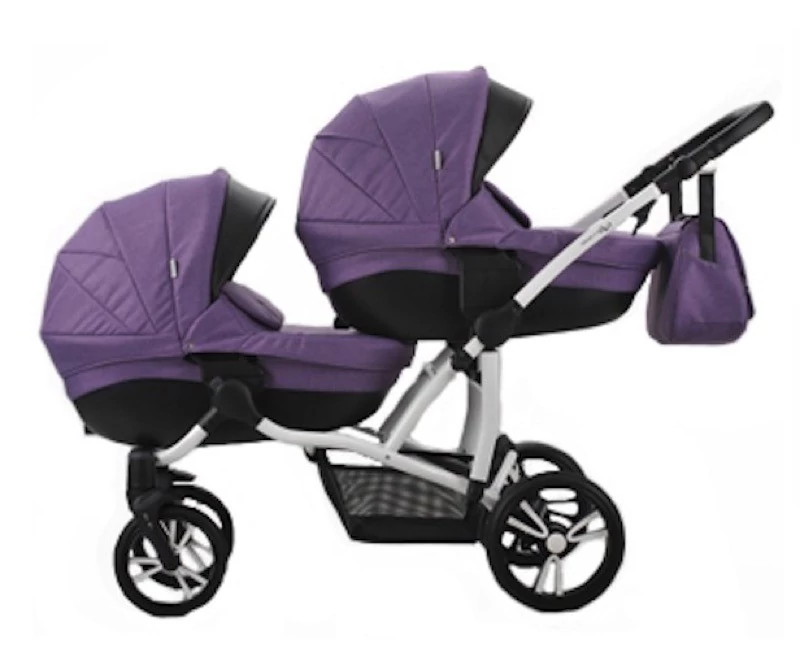 BEBETTO 42 Comfort, 06 фиолетовая коляска 3 в 1 для двойни