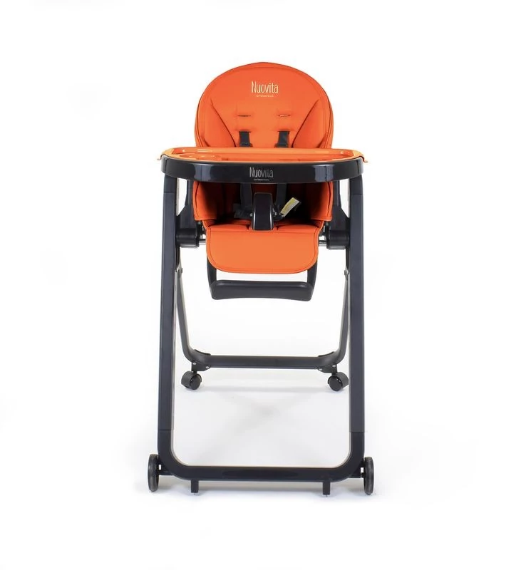 Детский стул для кормления Nuovita Futuro Senso Arancione, оранжевый на черных ножках