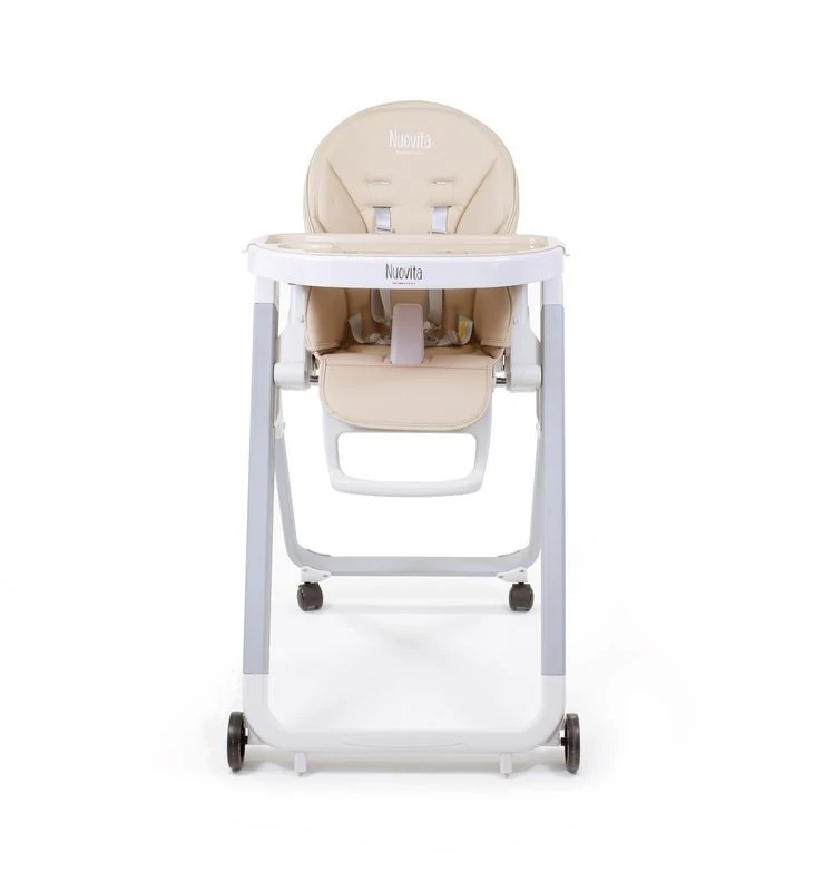 Детский стул для кормления Nuovita Futuro Senso Sabbia песочный на белых ножках