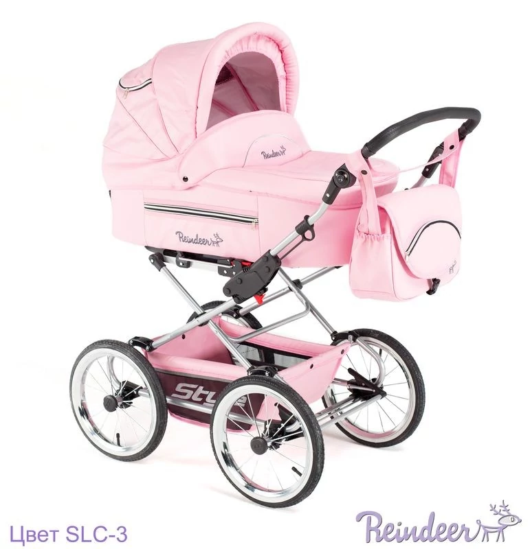 Детская модульная коляска 3 в 1 Reindeer Leather Rose (розовый)​, SLC 3201