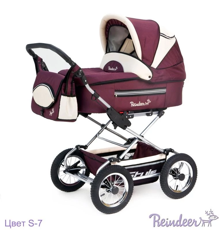 Детская коляска Reindeer Style 2 в 1, классическая рама, цвет Bordo&Beige S7201