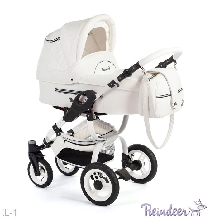 Детская модульная коляска 2 в 1 Reindeer Lily L1101 рама City, White (белый)
