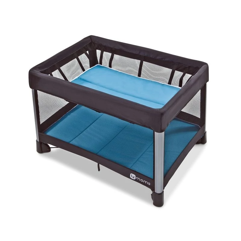 Манеж-кроватка для малыша Breeze 4moms, голубой матрас