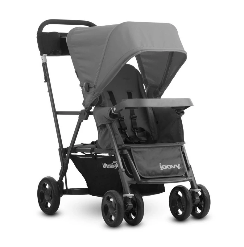 Прогулочная коляска для двоих детей Caboose Ultralight Graphite Joovy серый