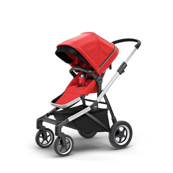 Детская прогулочная коляска для прогулок и близнецов Thule Sleek, Energy Red