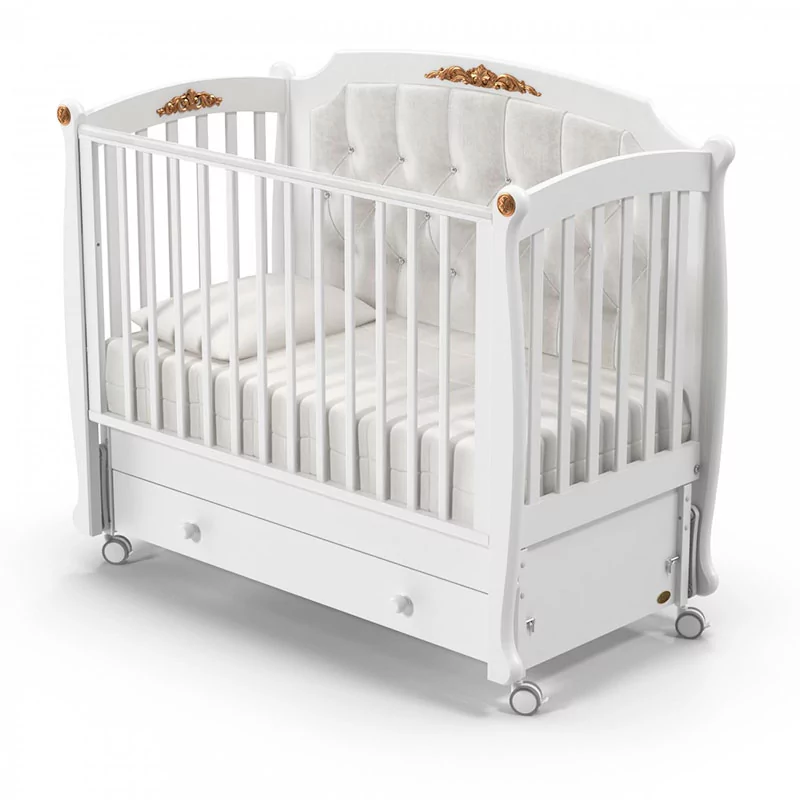 ​Кроватка для новорожденного с продольным маятником Nuovita Furore, белый