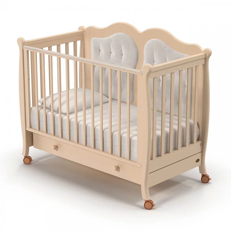 ​Детская кроватка с колесами для новорожденных Nuovita Affetto, слоновая кость