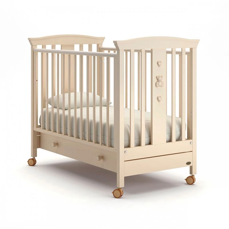 ​Кровать для новорожденного на колесиках Nuovita Fasto, слоновая кость