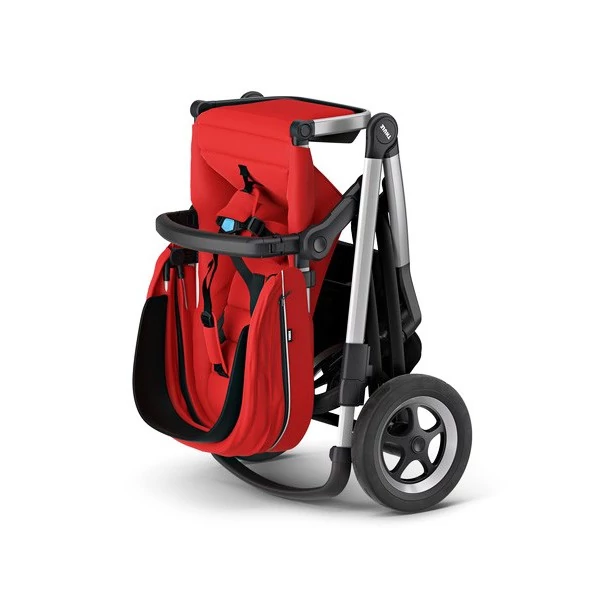 Детская прогулочная коляска для прогулок и близнецов Thule Sleek, Energy Red