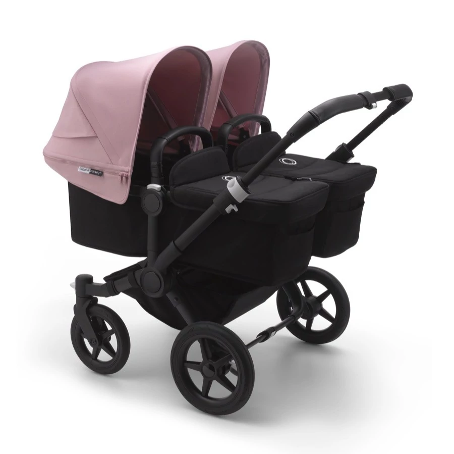 Коляска 2 в 1 Bugaboo для двойни Donkey 3 Twin Black/Black/Soft Pink |  Купить в СПб в магазине Piccolo