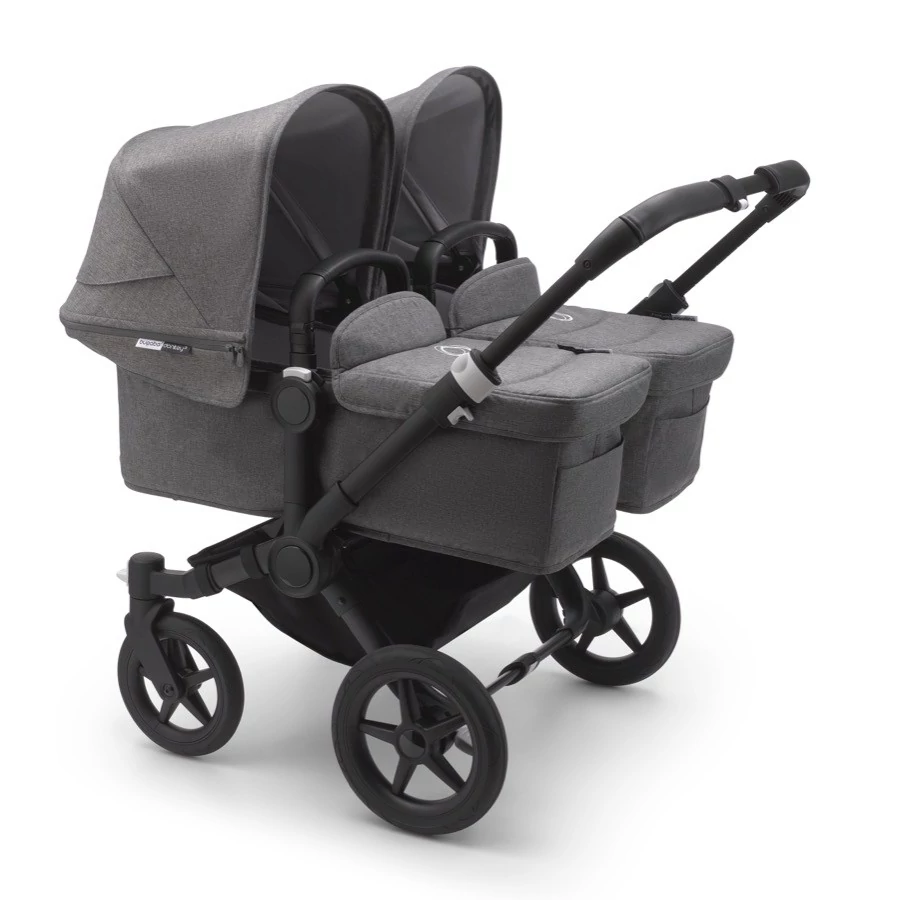 Коляска 2 в 1 Bugaboo для двойни Donkey 3 Twin Black/Grey Melange/Grey  Melange | Купить в СПб в магазине Piccolo