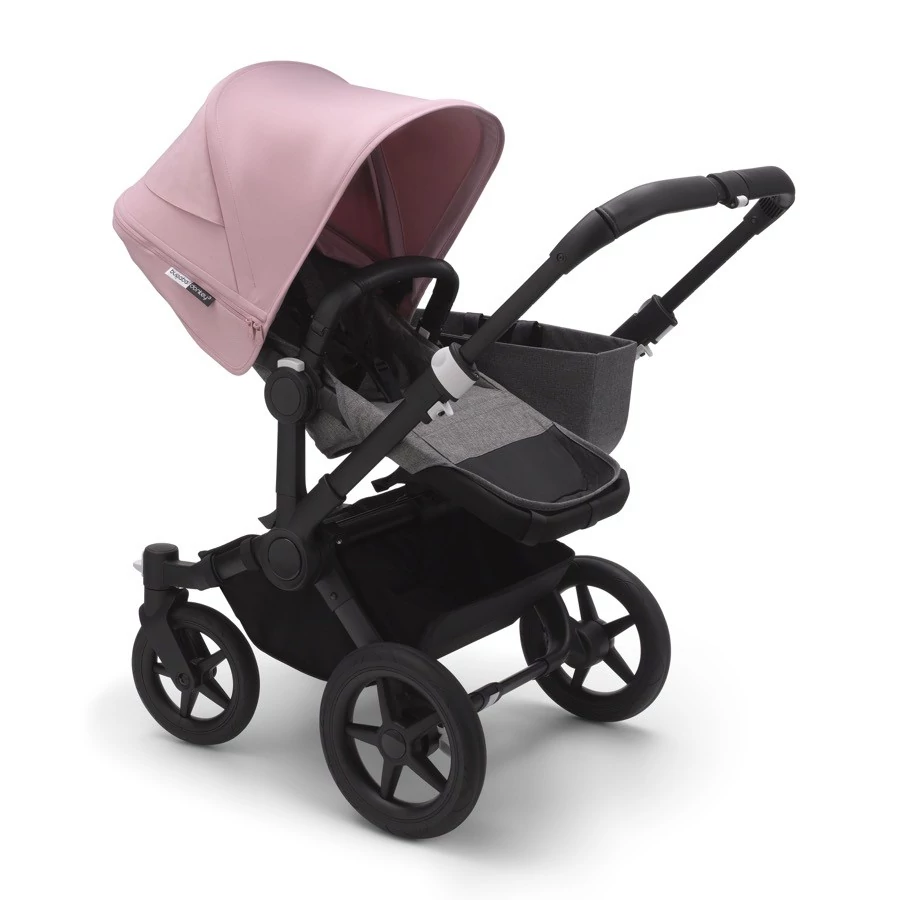 Коляска 2 в 1 Bugaboo для двойни Donkey 3 Twin Black/Grey Melange/Soft Pink  | Купить в СПб в магазине Piccolo