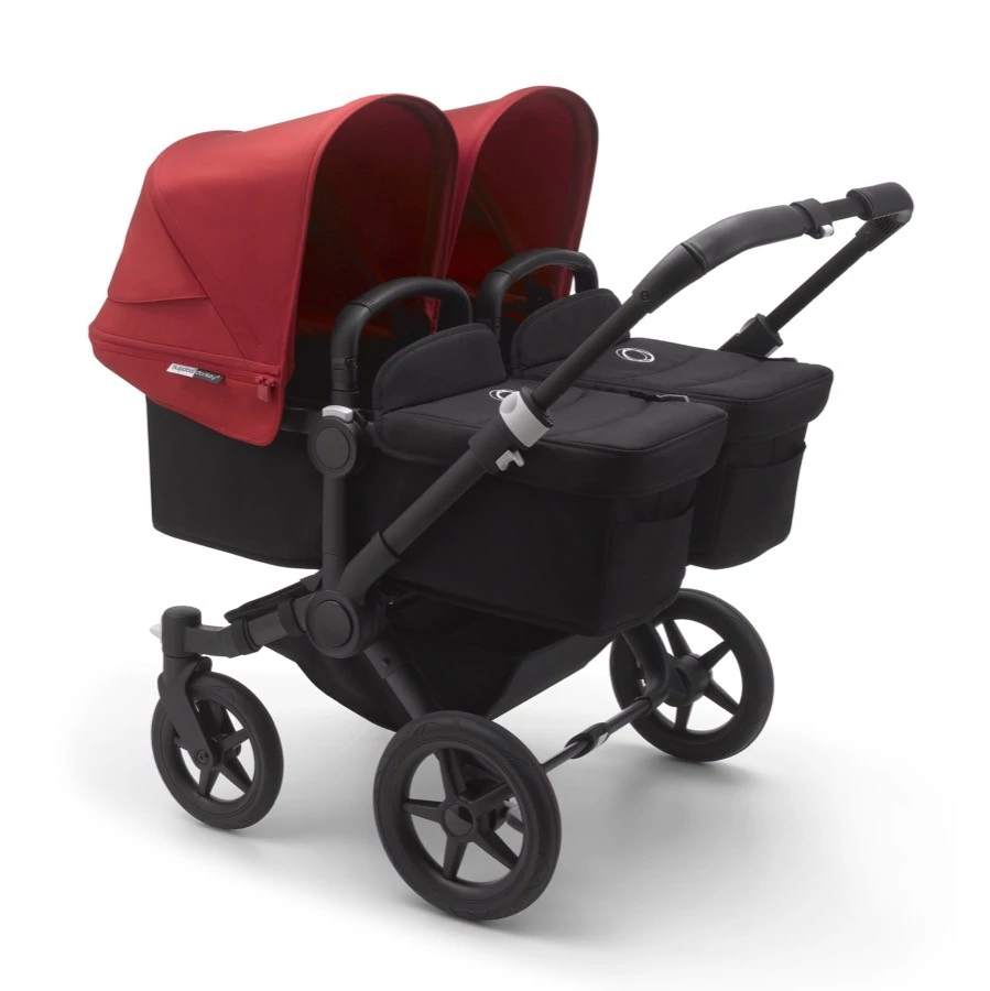 Коляска 2 в 1 Bugaboo для двойни Donkey 3 Twin Black/Black/Red | Купить в  СПб в магазине Piccolo