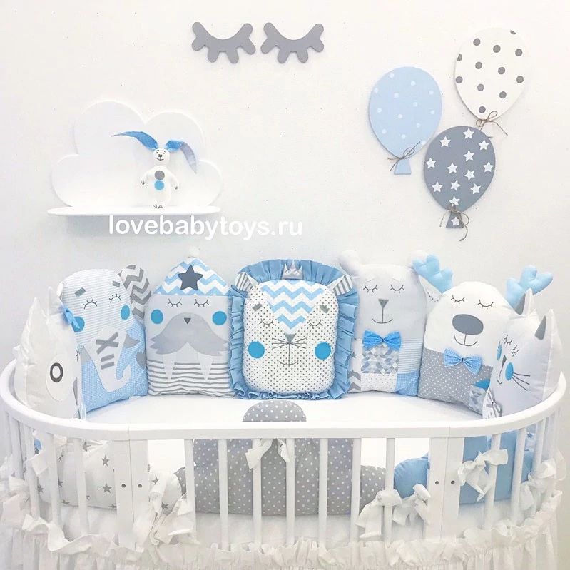 LoveBabyToys комплект бортиков в овальную кроватку для новорожденного