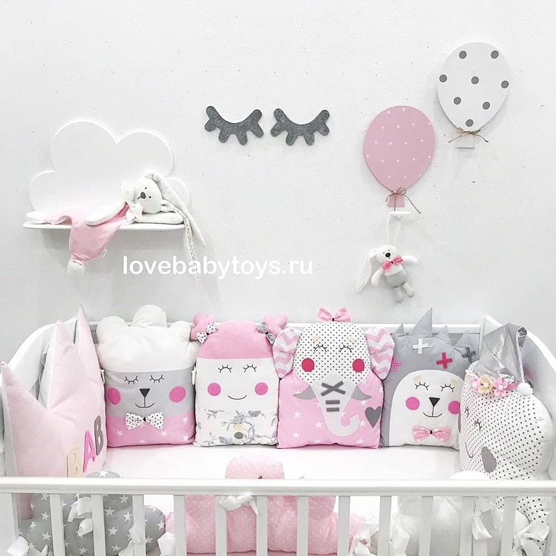 LoveBabyToys комплект бортиков в стандартную кроватку для новорожденногоLoveBabyToys комплект бортиков в овальную кроватку для новорожденного