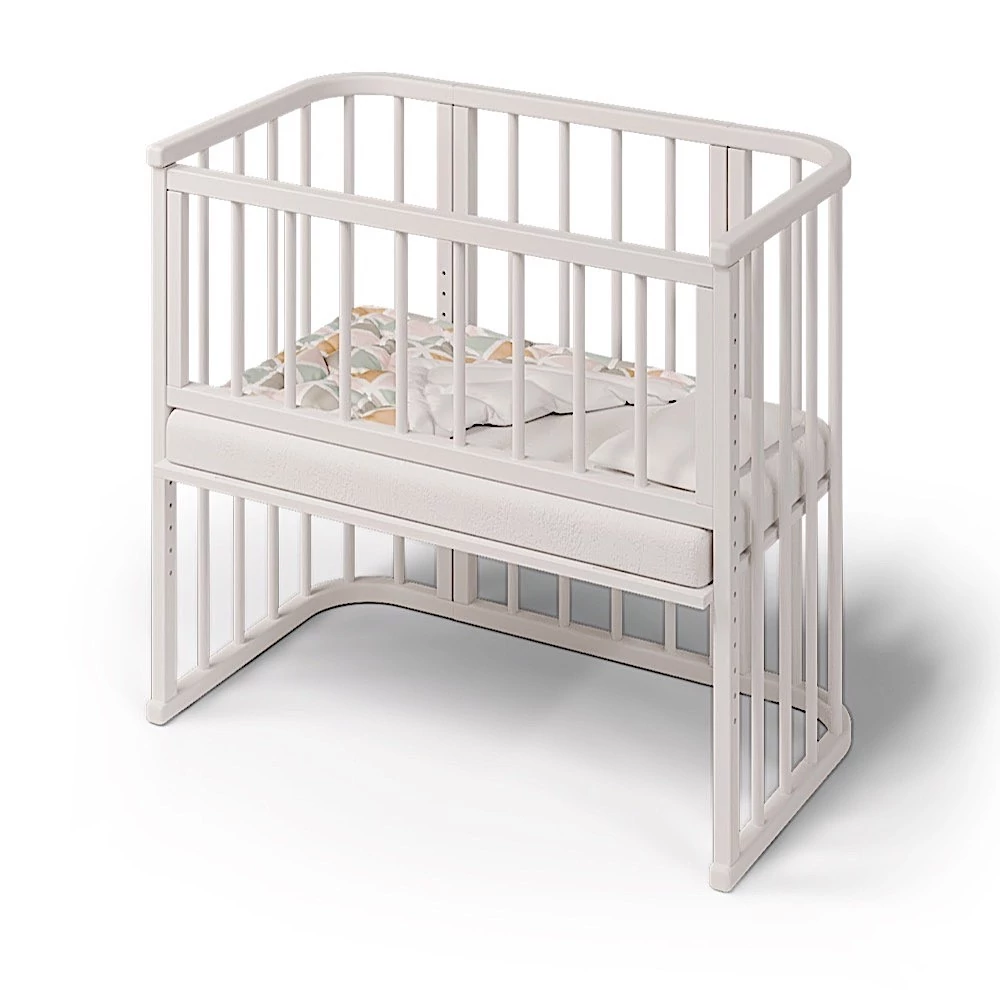 Белая приставная детская кроватка-трансформер для новорожденных Bebo Bali