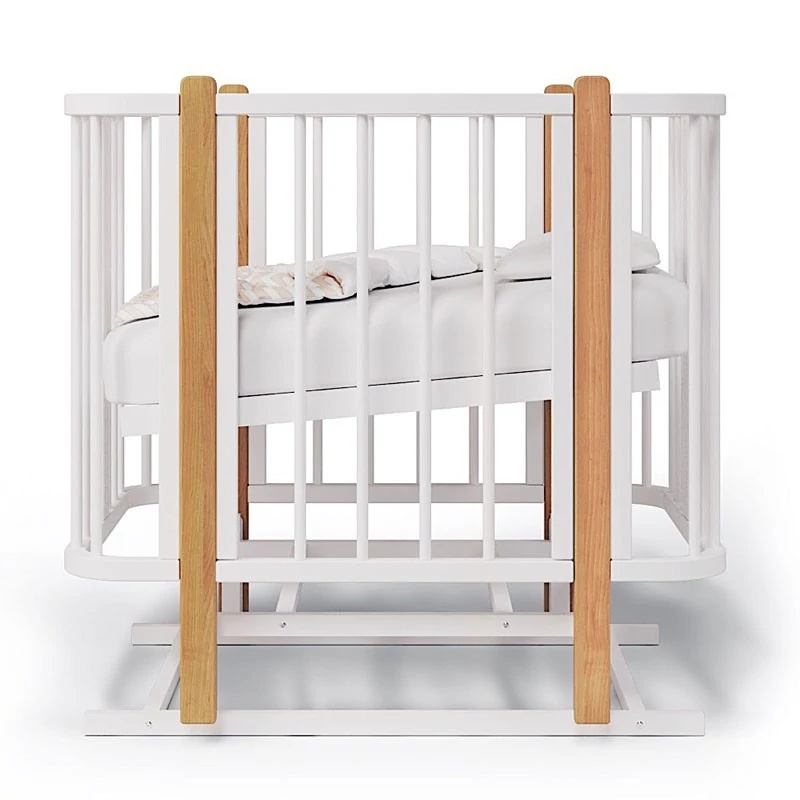 Белая детская кроватка-трансформер для новорожденного Malibu (Малибу - аналог кроватки Mommy HB)