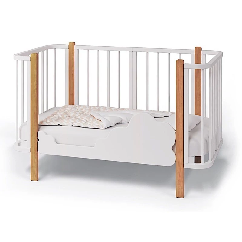 Белая детская кроватка-трансформер для новорожденного Malibu (Малибу - аналог кроватки Mommy HB)