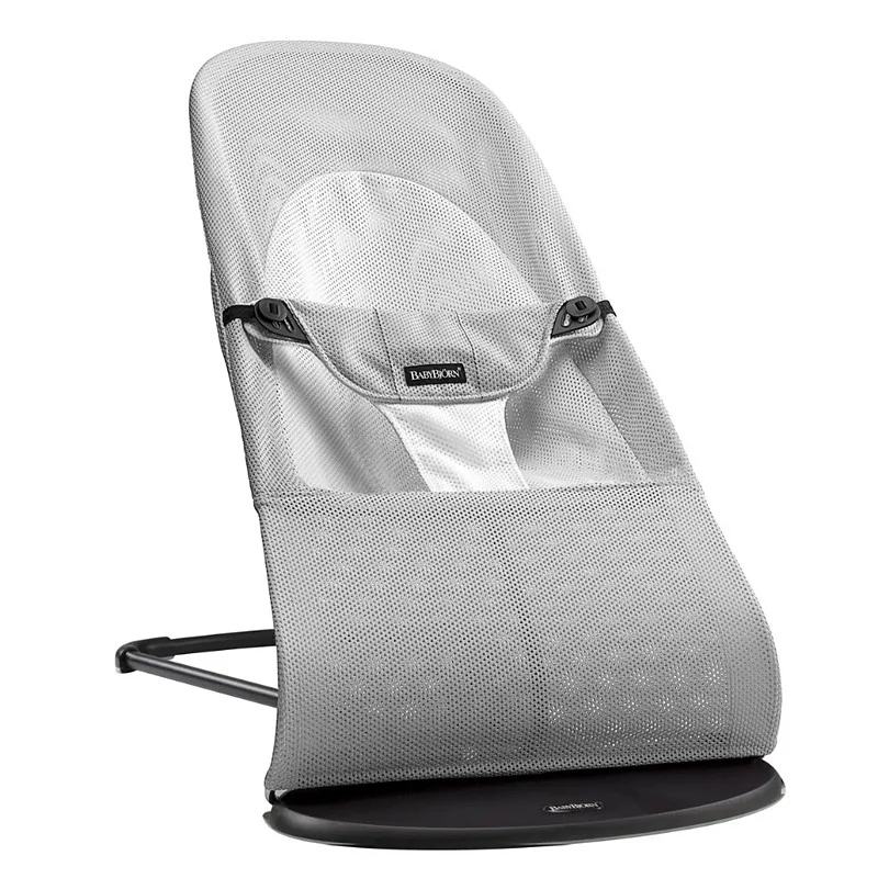Кресло-шезлонг BabyBjorn Balance Mesh, серый/белый