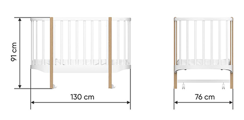 Размер кроватки для новорожденных Ellipse Classic