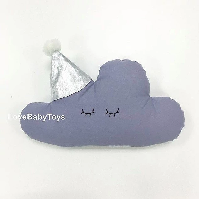 Бортик-облако малое темно-серое с серебряным колпачком LoveBabyToys