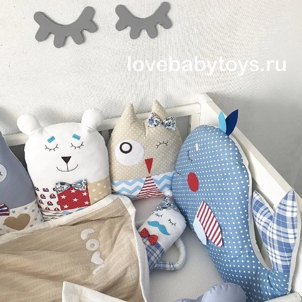 Комплект бортиков в детскую кроватку новорожденному сказочное море купить в СПб в интернет магазине Piccolo
