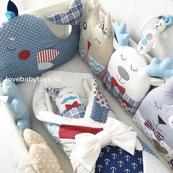 Комплект бортиков в детскую кроватку новорожденному сказочное море купить в СПб в интернет магазине Piccolo