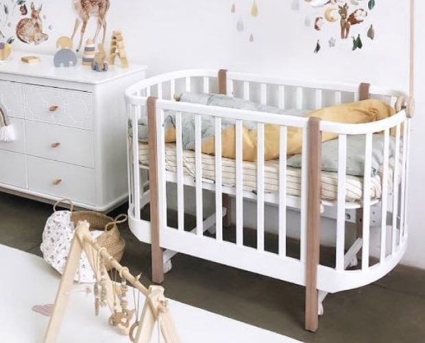 Приставная кроватка для новорожденных Ellipse Classic белая