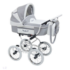 Детская модульная коляска 2 в 1 Reindeer Lily L2101 рама Prestige, Grey&White (серый+белый)