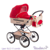 Детская модульная коляска 2 в 1 Reindeer Leather Red&Beige (красный​+бежевый), SLC 11201