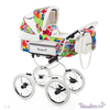 Детская модульная коляска 2 в 1 Reindeer Lily L4101 рама Prestige, белый + принт с попугаем