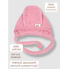 Детская шапочка чепчик Bebo для новорожденного со швами наружу, Сердечки на розовом