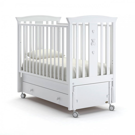Кровать для новорожденного с продольным маятником Nuovita Fasto, белый