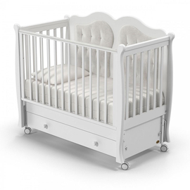 Детская кроватка для новорожденных с продольным маятником Nuovita Affetto, белый
