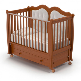Детская кроватка для новорожденных с продольным маятником Nuovita Affetto, темный орех