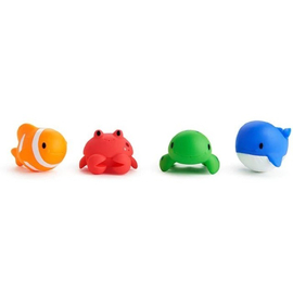 Игрушки-брызгалки для ванны Munchkin, "Морские животные" в состав которых входят краб, рыбка, черепашка и китенок