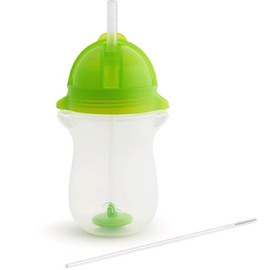 Поильник с силиконовой трубочкой зеленый 280 мл от Munchkin с системой закрывания Click Lock для малышей от года