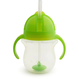 Поильник Click Lock с трубочкой и ручками от Munchkin в зеленом цвете 207 мл. для детей от 6 месяцев