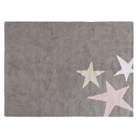 Моющийся ковер Lorena Canals Three Stars (Три Звезды), серый с розовым, 120x160 см