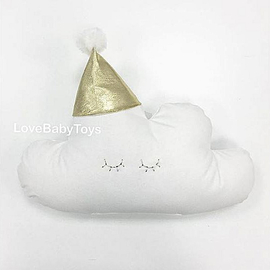 Бортик-игрушка в изголовье кроватки LoveBabyToys, "Белая сказка" Облачко с золотым колпачком