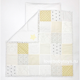 Детское лоскутное одеяло для новорожденных из коллекции Белая сказка размером 108 х 108 см от LoveBabyToys