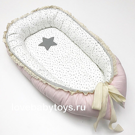Детский кокон-гнездышко для новорожденных от LoveBabyToys, розового цвета размером 60 х 30 см