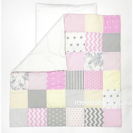 Детское лоскутное одеяло для новорожденных из коллекции Маленькая принцесса размером 108 х 108 см от LoveBabyToys