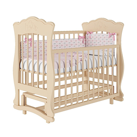 Кроватка для новорожденного Elena из серии Milano с поперечным маятником цвета слоновая кость