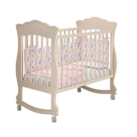 Кроватка для новорожденного Elena из серии Milano на колесиках цвета слоновая кость