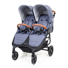 Детская прогулочная коляска для двойни и погодок Valco Вaby Snap Duo Trend (Валко Беби Снап Дуо), цвет синий (Denim​​)